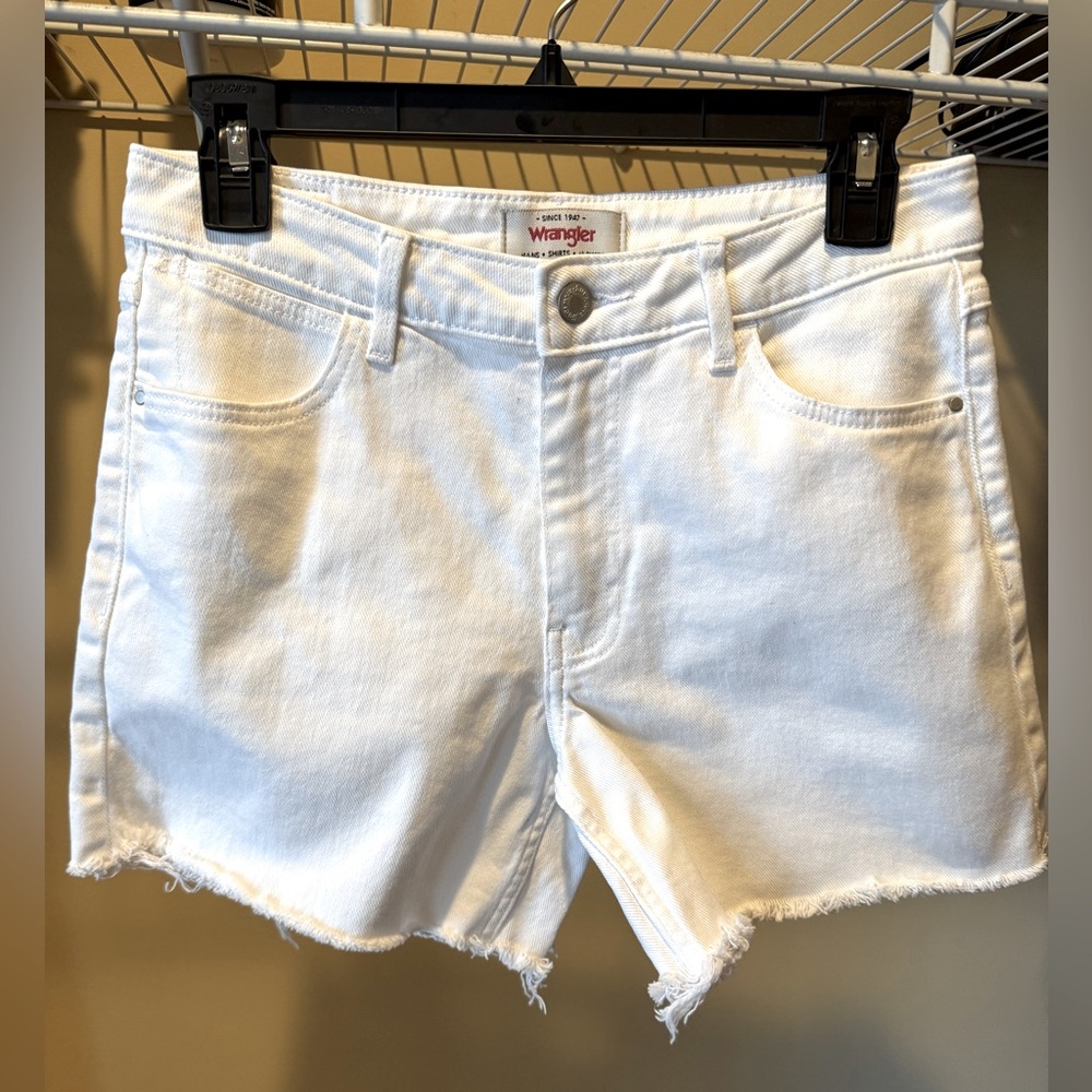 Wrangler Women's Roll Shorts, White Denim Shorts